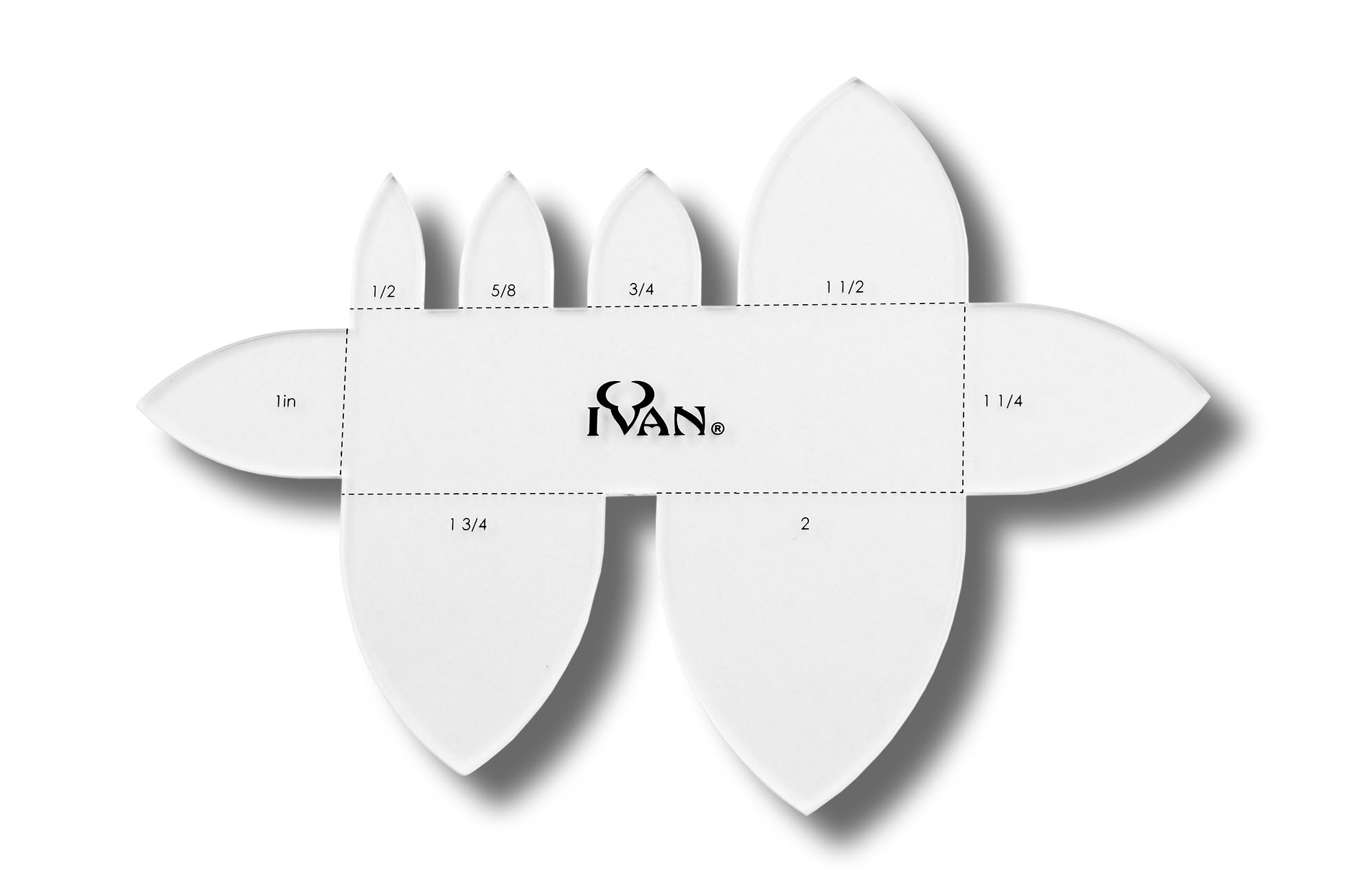 English Point Strap Ends Template Stencil