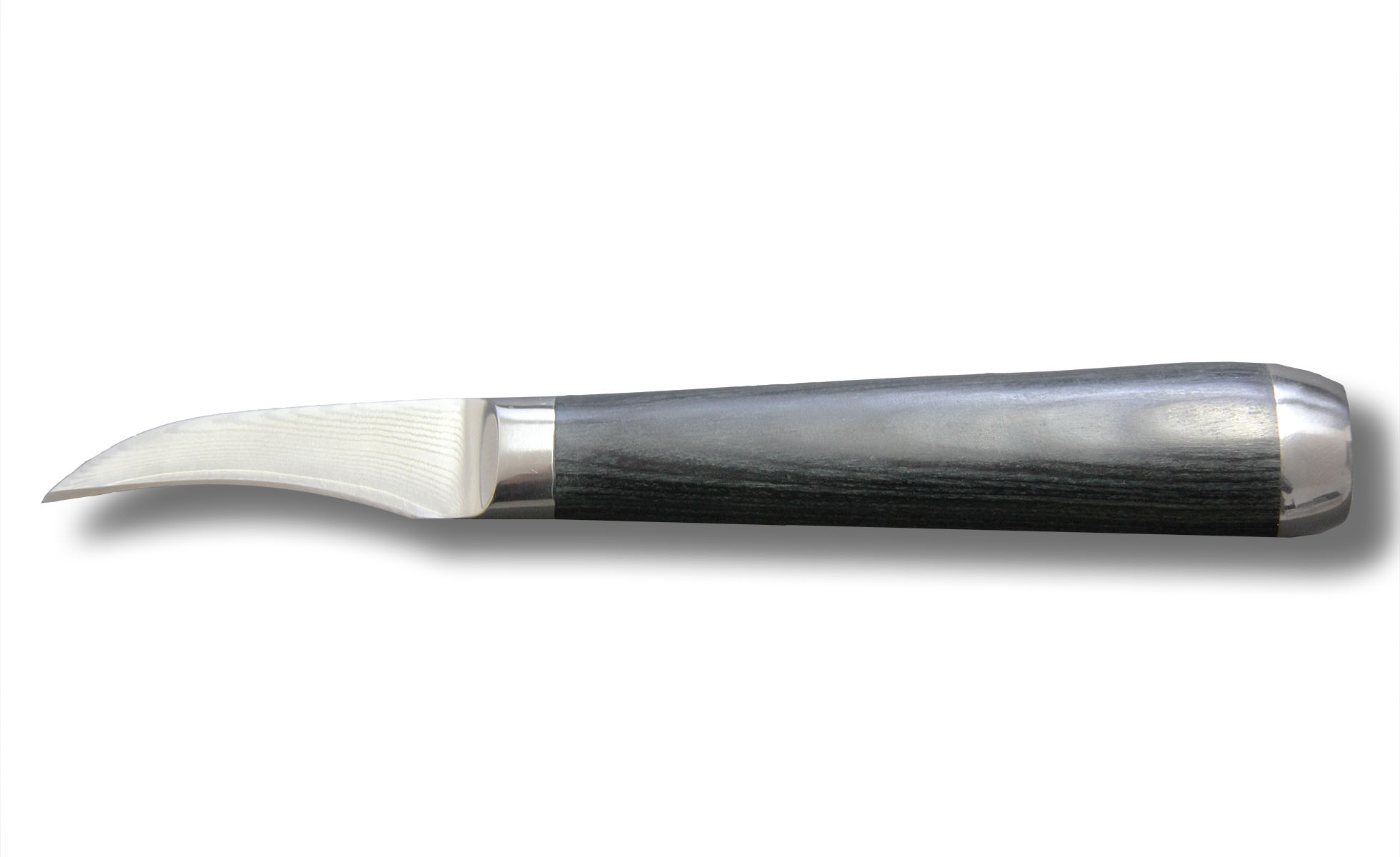 Damast Steel Leather Knife (curved)