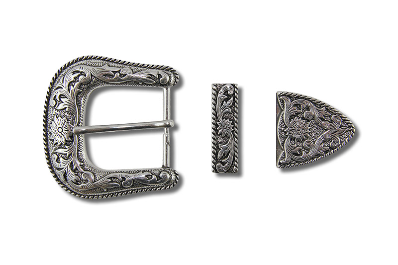 IV_1881-03_2 Belt Buckle Set, Victorian Antique Silver