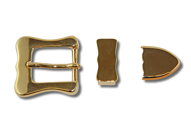 Belt Buckle Set, Brass, Golden Plated, 20 mm
